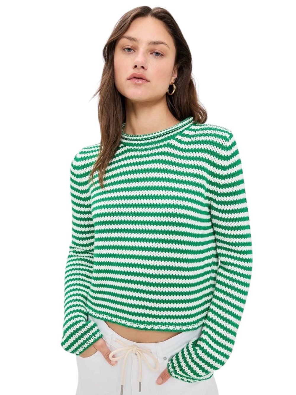 La Ligne Mini Marina Sweater - Green Fine Stripe. M. Like new
